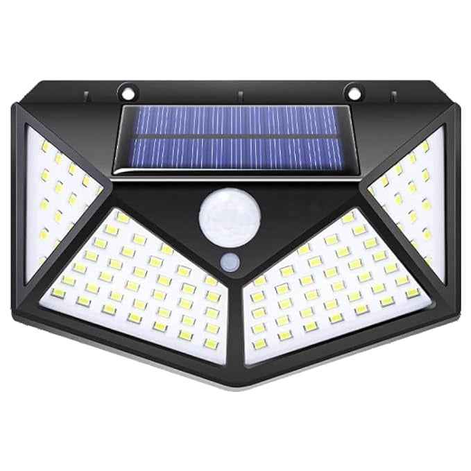 Solar Interaction Wall Lamp 100 LED – Motion Sensor Outdoor Light with 3 Modes, Wide Angle Sensor & Waterproof Design for Garden, Yard & Fence